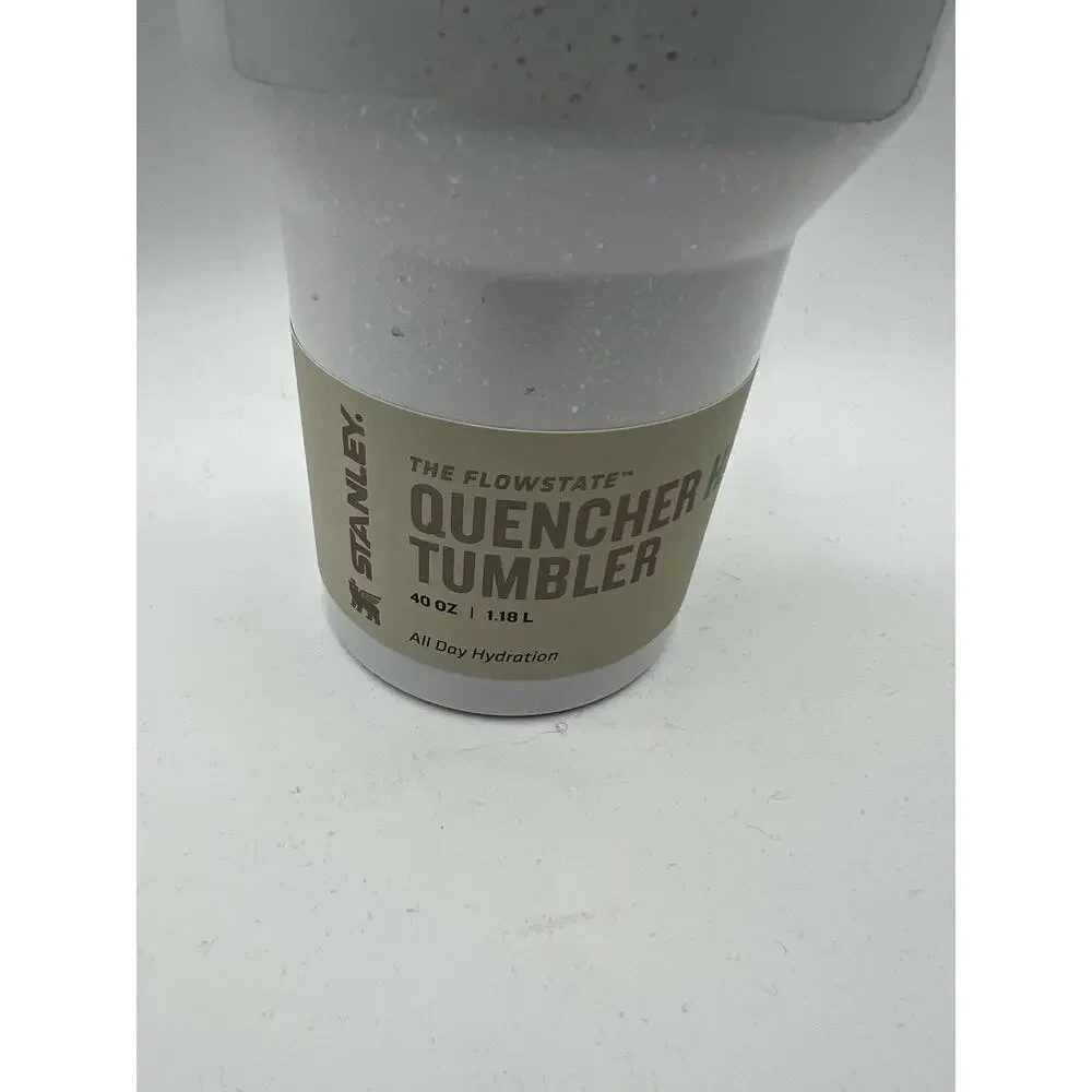 Stanley NWT White Flowstate 2.0 Quencher 40 oz Tumbler Shimmer Sparkle - Picture 2 of 4